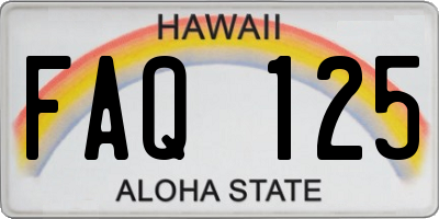HI license plate FAQ125