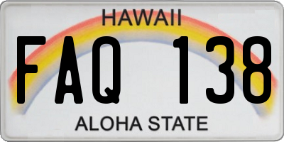 HI license plate FAQ138