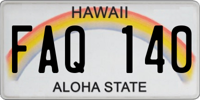 HI license plate FAQ140