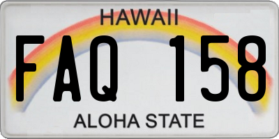 HI license plate FAQ158