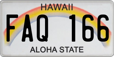HI license plate FAQ166