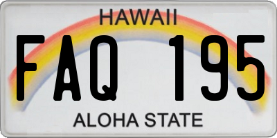 HI license plate FAQ195
