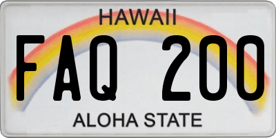 HI license plate FAQ200