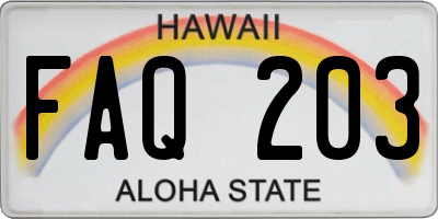 HI license plate FAQ203