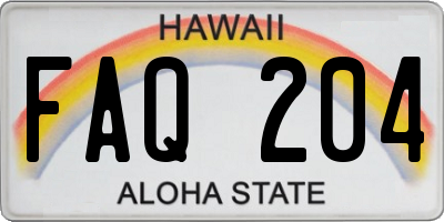 HI license plate FAQ204