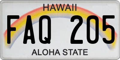 HI license plate FAQ205