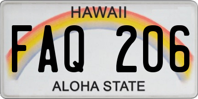 HI license plate FAQ206