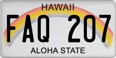 HI license plate FAQ207