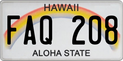 HI license plate FAQ208