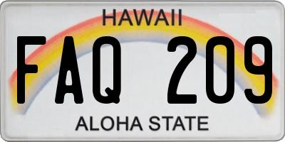 HI license plate FAQ209