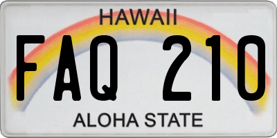 HI license plate FAQ210
