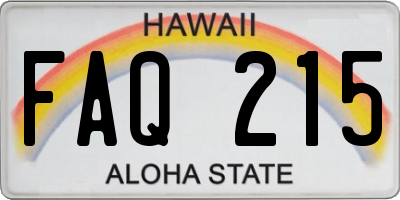 HI license plate FAQ215