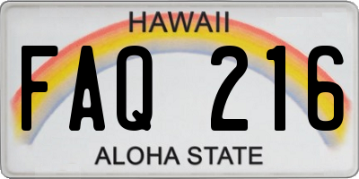 HI license plate FAQ216