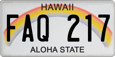 HI license plate FAQ217
