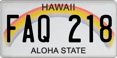 HI license plate FAQ218