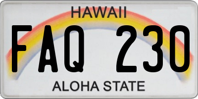 HI license plate FAQ230