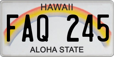 HI license plate FAQ245