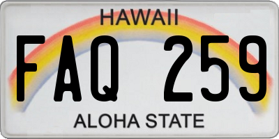 HI license plate FAQ259