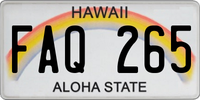 HI license plate FAQ265
