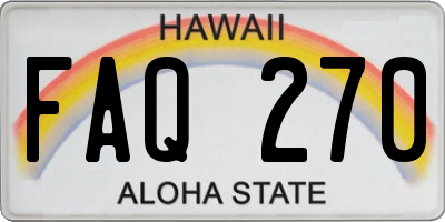 HI license plate FAQ270