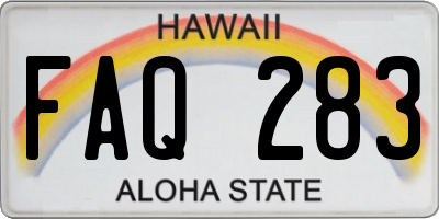 HI license plate FAQ283