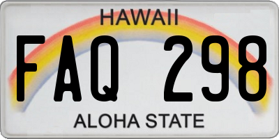 HI license plate FAQ298