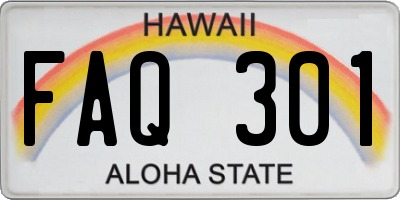 HI license plate FAQ301