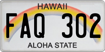 HI license plate FAQ302