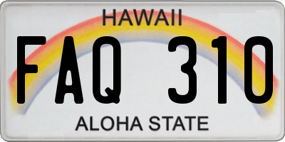 HI license plate FAQ310
