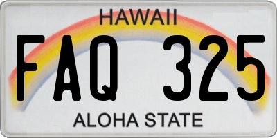 HI license plate FAQ325