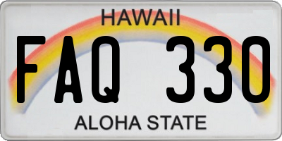 HI license plate FAQ330