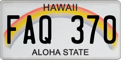 HI license plate FAQ370