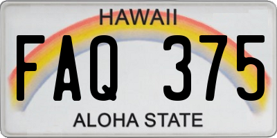 HI license plate FAQ375