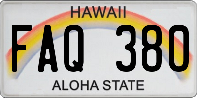 HI license plate FAQ380