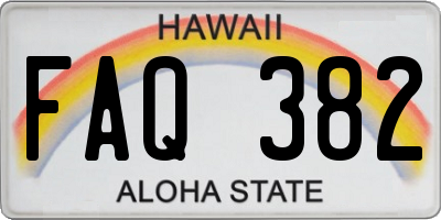 HI license plate FAQ382