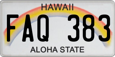 HI license plate FAQ383