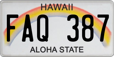 HI license plate FAQ387