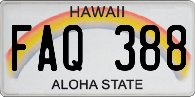 HI license plate FAQ388