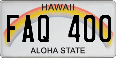 HI license plate FAQ400