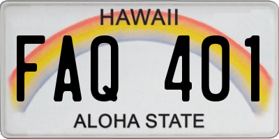 HI license plate FAQ401