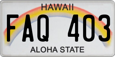 HI license plate FAQ403