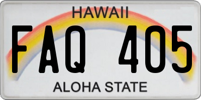 HI license plate FAQ405
