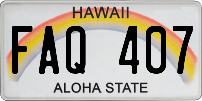 HI license plate FAQ407