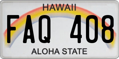 HI license plate FAQ408