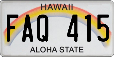 HI license plate FAQ415