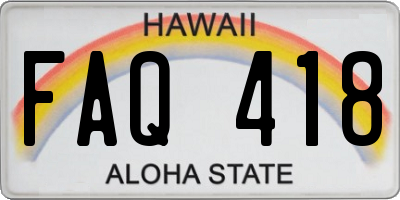 HI license plate FAQ418