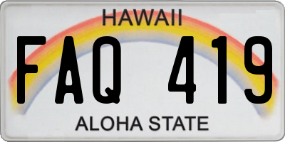 HI license plate FAQ419