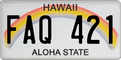 HI license plate FAQ421