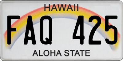 HI license plate FAQ425