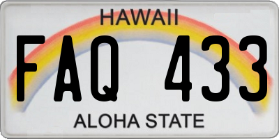 HI license plate FAQ433